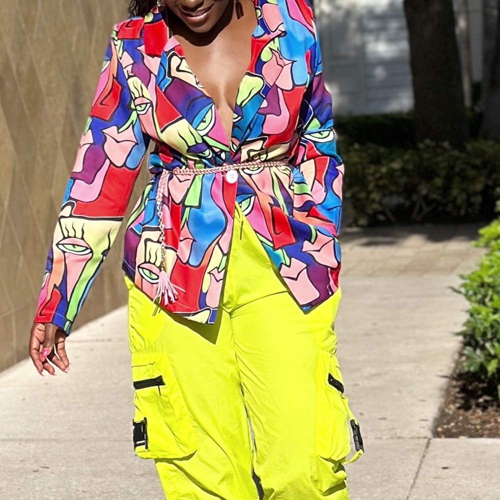 Printed Multi Color Blazer - Picture 6 of 10
